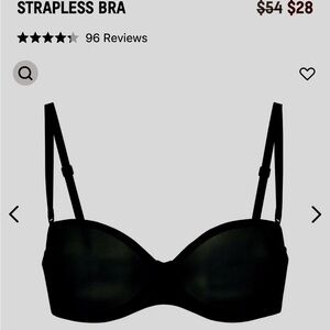 NWT black mesh unlined strapless bra (comes with straps) SKIMS